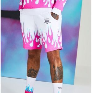 Pink flame bike shorts